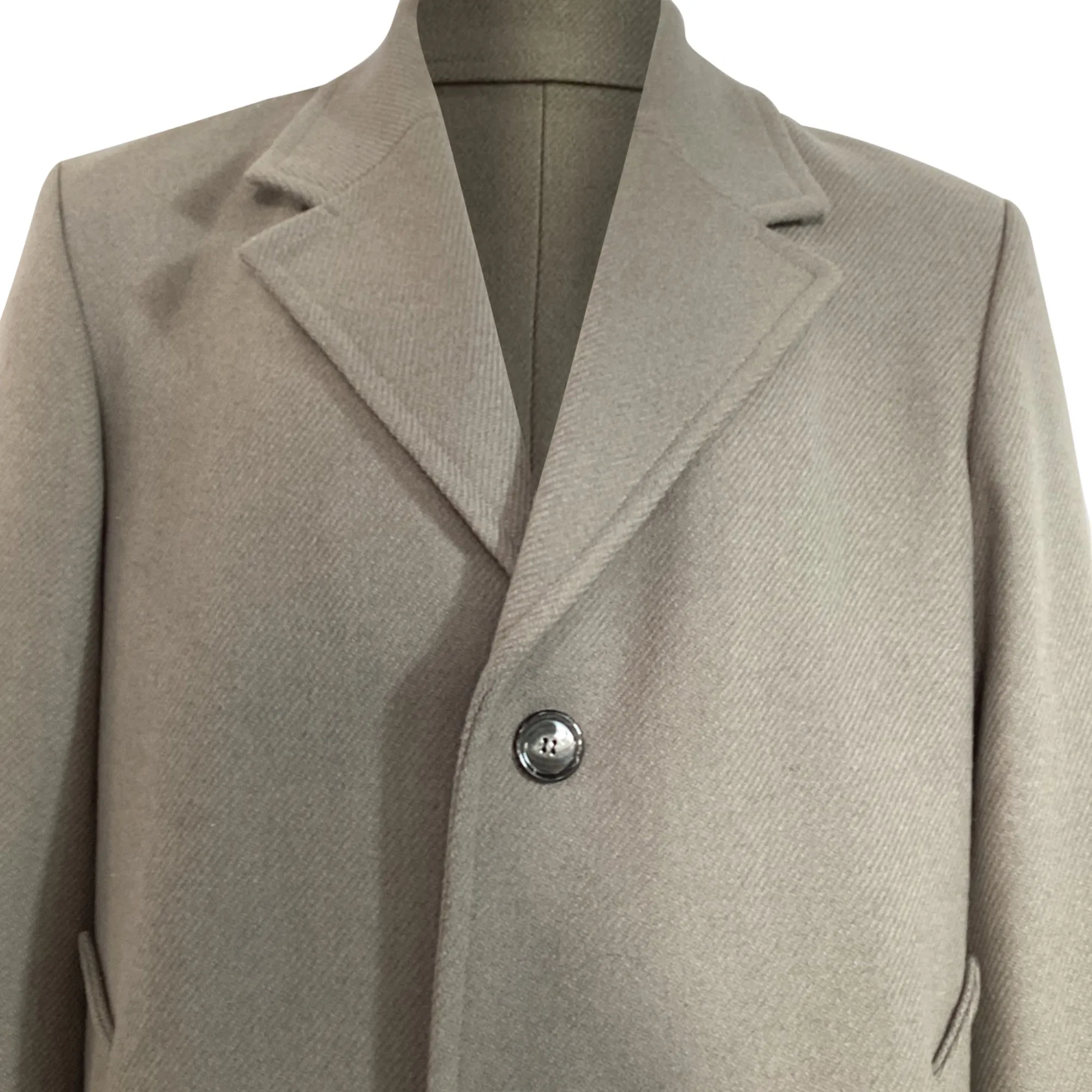 Ami Single-Breasted Coat in Grey Wool