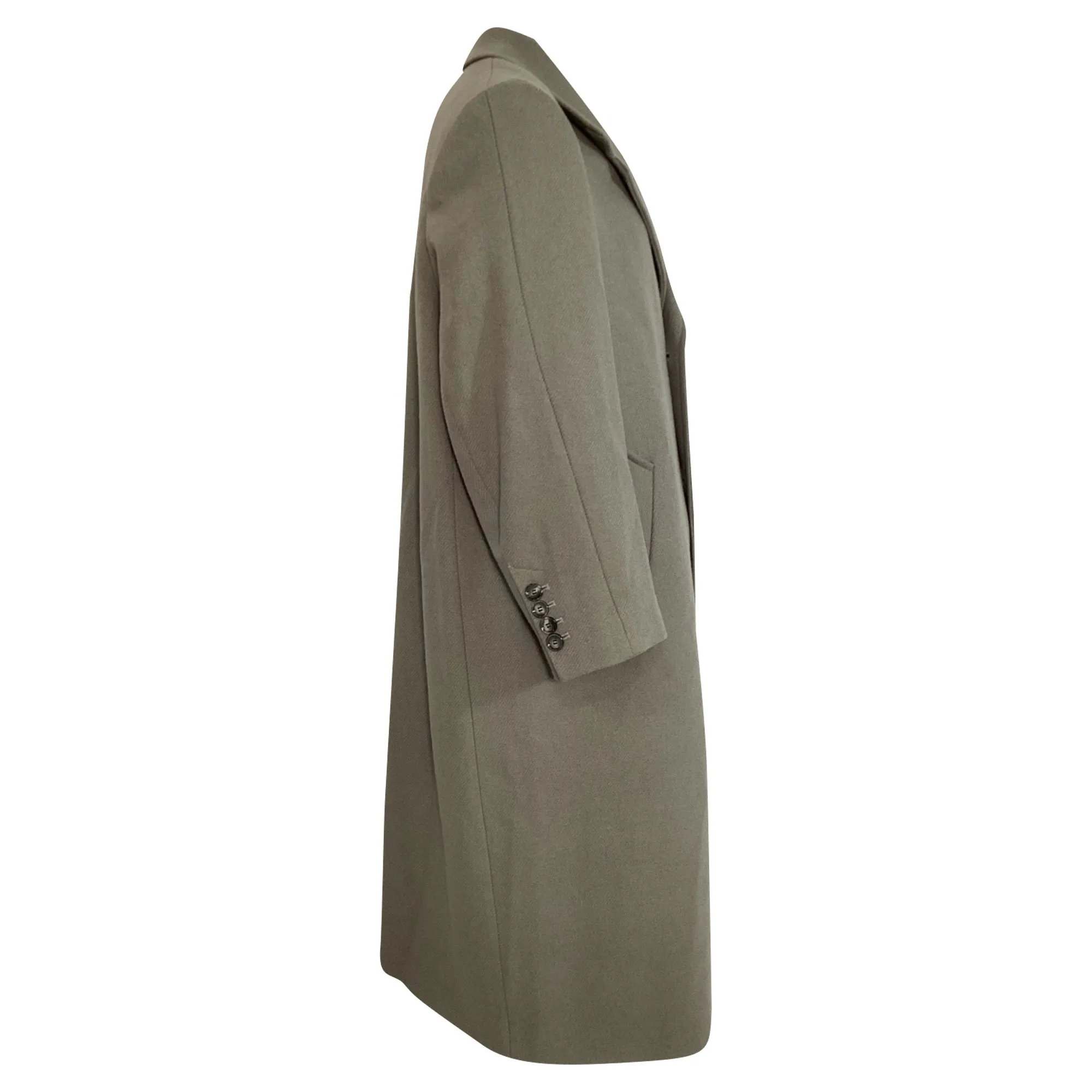 Ami Single-Breasted Coat in Grey Wool