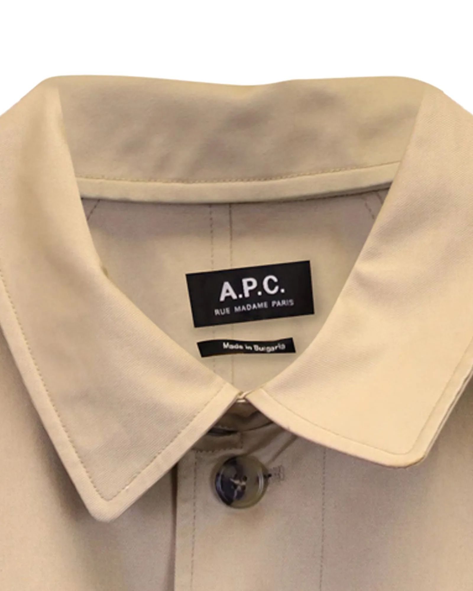 A.P.C. Urban Mac Trench Coat in Beige Cotton