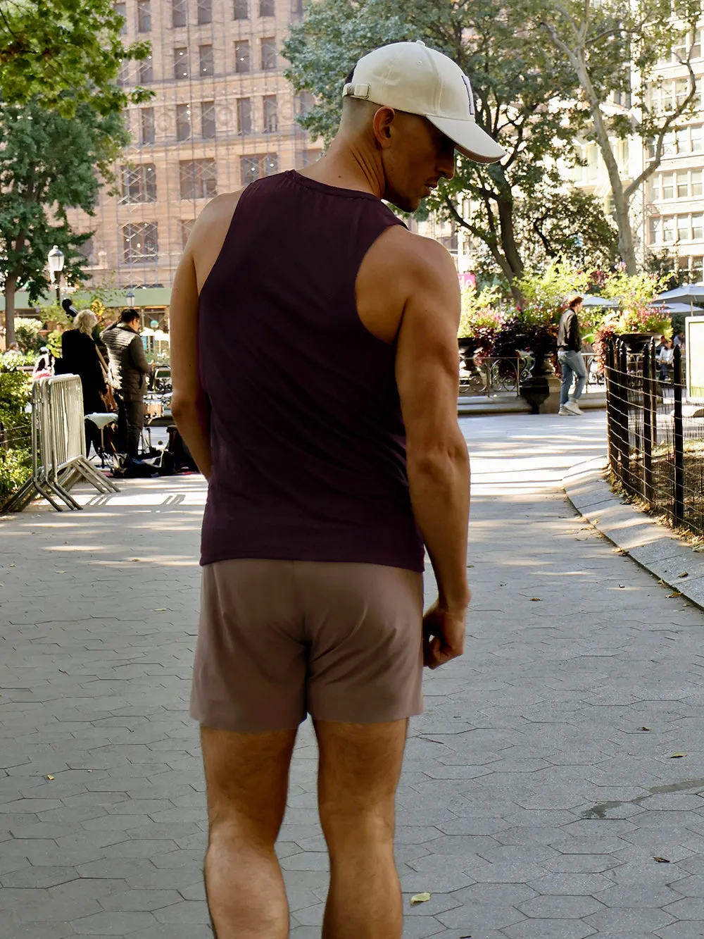 BARRY'S SADDLE BROWN 5" TRAIN SHORT LINED BARRY'S Clothing