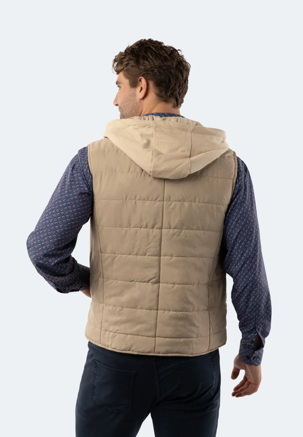 Beige Hooded Vest