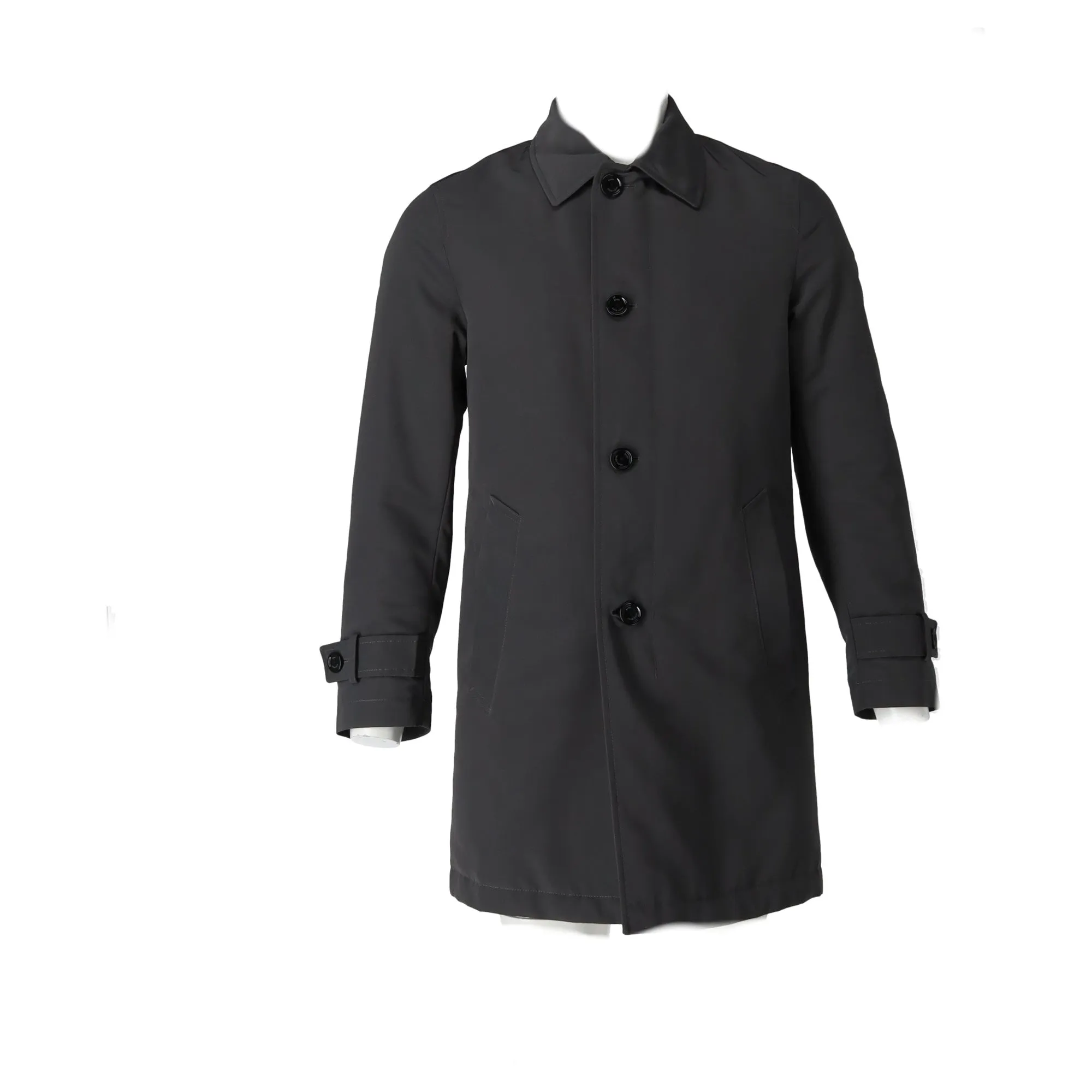 Boss Padded Mac Coat in Grey Cotton