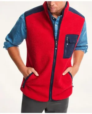 Brooks Brothers Men's Big & Tall Fleece Vest Red Brooks Brothers
