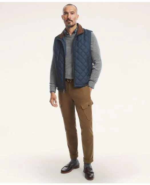 Brooks Brothers Men's Big & Tall Paddock Diamond Quilted Vest Navy Brooks Brothers