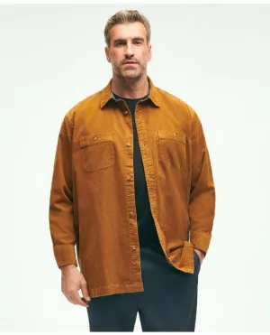 Brooks Brothers Men's Big & Tall Stretch Cotton Corduroy Shirt Jacket Medium Brown Brooks Brothers