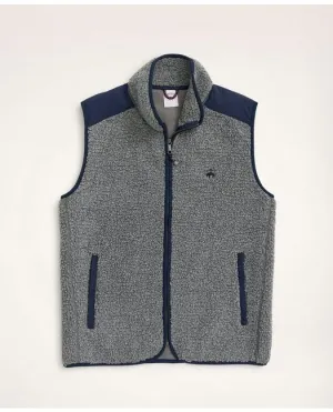Brooks Brothers Men's Big & Tall Teddy Fleece Zip Vest Heather Grey Brooks Brothers