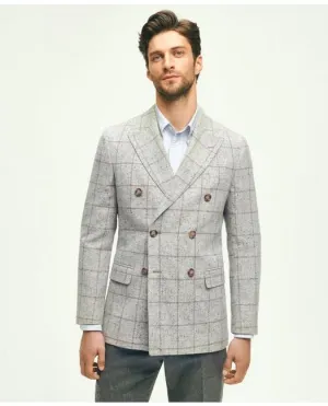 Brooks Brothers Men's Classic Fit Merino Wool Double-Breasted Flecked Sport Coat Grey Brooks Brothers