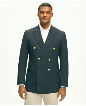 Brooks Brothers Men's Classic Fit Stretch Wool Double-Breasted 1818 Blazer Navy Brooks Brothers