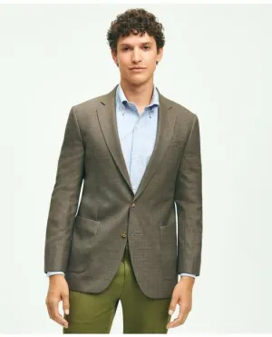 Brooks Brothers Men's Classic Fit Wool Hopsack Patch Pocket Sport Coat Brown Brooks Brothers