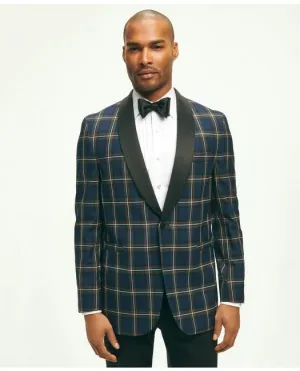 Brooks Brothers Men's Classic Fit Wool Tartan Dinner Jacket Navy Brooks Brothers