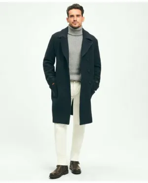 Brooks Brothers Men's Double Faced Wool Top Coat Navy Brooks Brothers