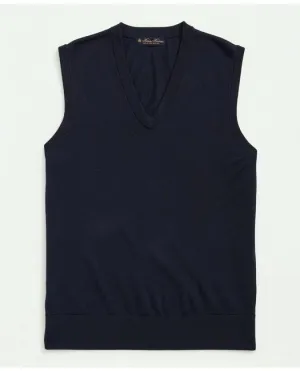 Brooks Brothers Men's Fine Merino Wool Sweater Vest Navy Brooks Brothers
