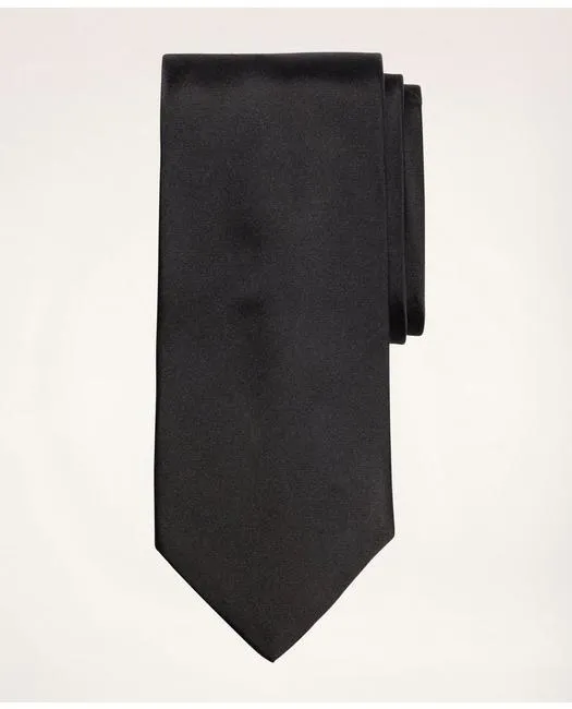 Brooks Brothers Men's Formal Silk Satin Tie Black Brooks Brothers