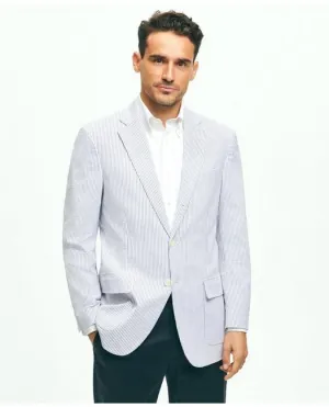 Brooks Brothers Men's Madison Traditional-Fit Stretch Cotton Seersucker Sport Coat Blue Brooks Brothers