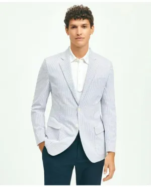 Brooks Brothers Men's Milano Slim-Fit Stretch Cotton Seersucker Sport Coat Blue Brooks Brothers