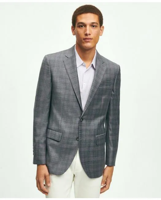 Brooks Brothers Men's Milano Slim-Fit Wool Check Sport Coat Grey Brooks Brothers