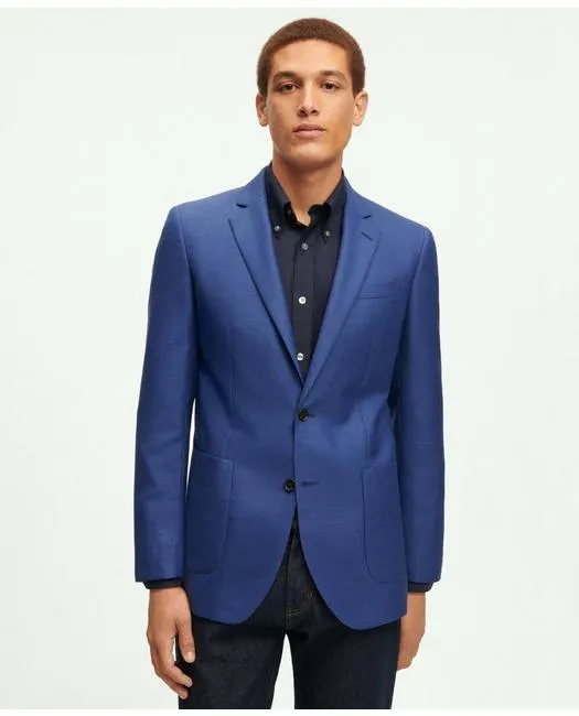 Brooks Brothers Men's Milano Slim-Fit Wool Hopsack Sport Coat Blue Brooks Brothers