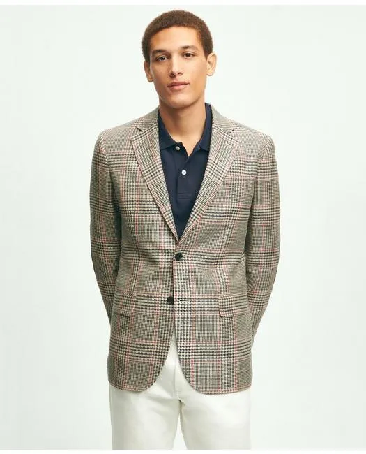 Brooks Brothers Men's Milano Slim-Fit Wool-Silk-Linen Check Hopsack Sport Coat Multicolor Brooks Brothers
