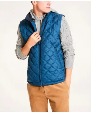 Brooks Brothers Men's Paddock Diamond Quilted Vest Dark Blue Brooks Brothers