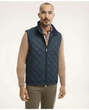 Brooks Brothers Men's Paddock Diamond Quilted Vest Navy Brooks Brothers