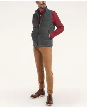 Brooks Brothers Men's Paddock Quilted Herringbone Vest Grey Brooks Brothers