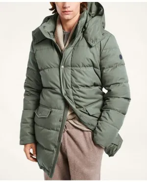 Brooks Brothers Men's Quilted Down Parka Jacket Olive Brooks Brothers