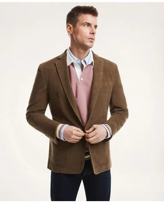 Brooks Brothers Men's Regent Fit Stretch Cotton Moleskin Sport Coat Olive Brooks Brothers