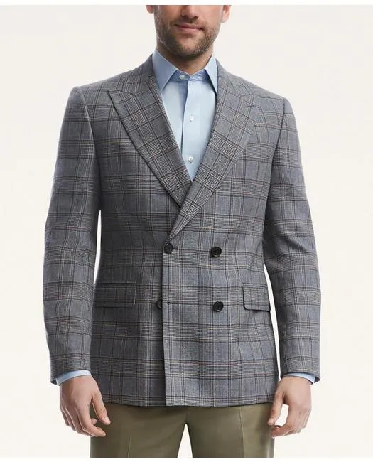 Brooks Brothers Men's Regent Regular-Fit Double-Breasted Sport Coat Blue/Grey Brooks Brothers