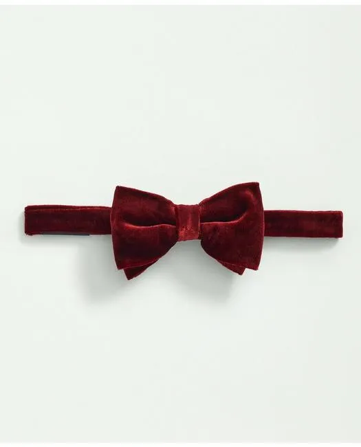 Brooks Brothers Men's Silk Blend Velvet Bow Tie Dark Red Brooks Brothers