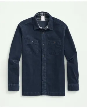 Brooks Brothers Men's Stretch Cotton Corduroy Shirt Jacket Dark Blue Brooks Brothers