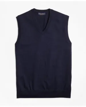 Brooks Brothers Men's Supima Cotton Sweater Vest Navy Brooks Brothers