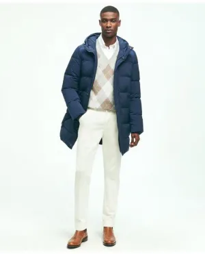 Brooks Brothers Men's Tech Hooded Down Puffer Parka Jacket Navy Brooks Brothers