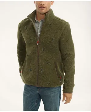 Brooks Brothers Men's Teddy Fleece Duck Motif Jacket Green Brooks Brothers
