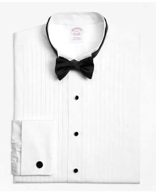 Brooks Brothers Men's Traditional Fit Ten-Pleat Wing Collar Tuxedo Shirt White Brooks Brothers