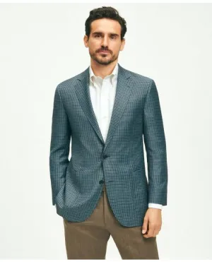Brooks Brothers Men's Traditional Fit Wool Guncheck Sport Coat Aqua Brooks Brothers