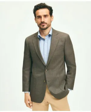 Brooks Brothers Men's Traditional Fit Wool Hopsack Patch Pocket Sport Coat Brown Brooks Brothers