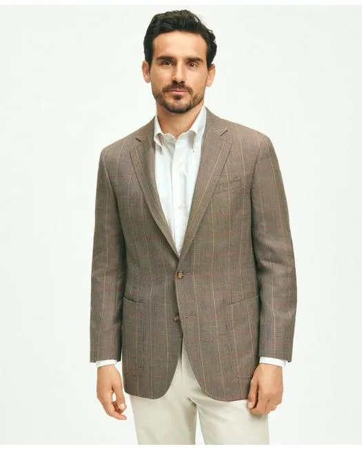 Brooks Brothers Men's Traditional Fit Wool Patch Pocket Sport Coat Brown Brooks Brothers