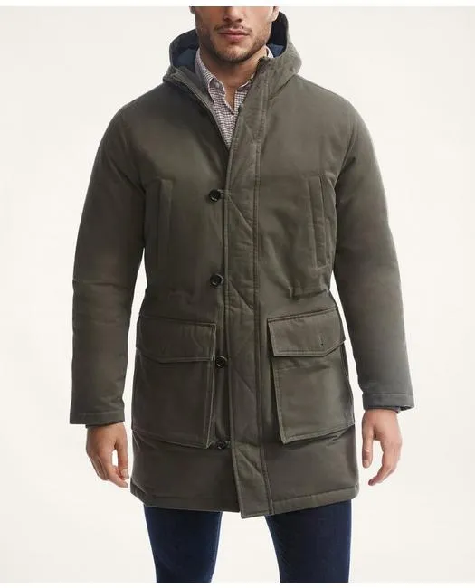 Brooks Brothers Men's Ultimate Down Parka Jacket Green Brooks Brothers