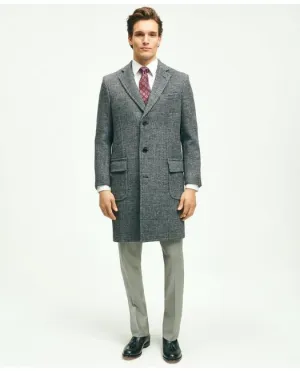 Brooks Brothers Men's Wool Blend Double-Faced Glen Plaid Overcoat Grey Brooks Brothers