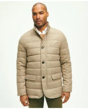 Brooks Brothers Men's Wool Down Puffer Blazer Taupe Brooks Brothers