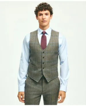 Brooks Brothers Men's Wool Twill Prince Of Wales Checked Suit Vest Blue/Brown Brooks Brothers
