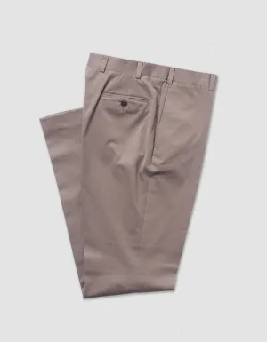 BROWN COTTON DRILL CLOTH TROUSER - CLASSIC FIT