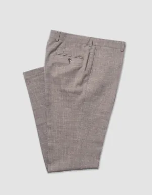 BROWN CRASH LINEN TROUSERS - CLASSIC FIT