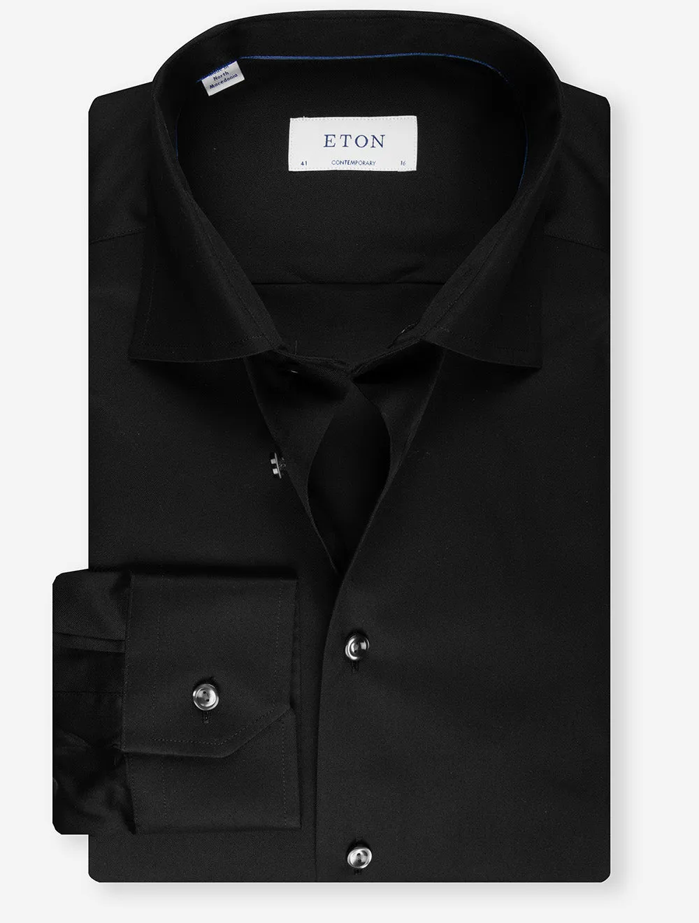 Business Contemporary Fit Shirt Plain Black