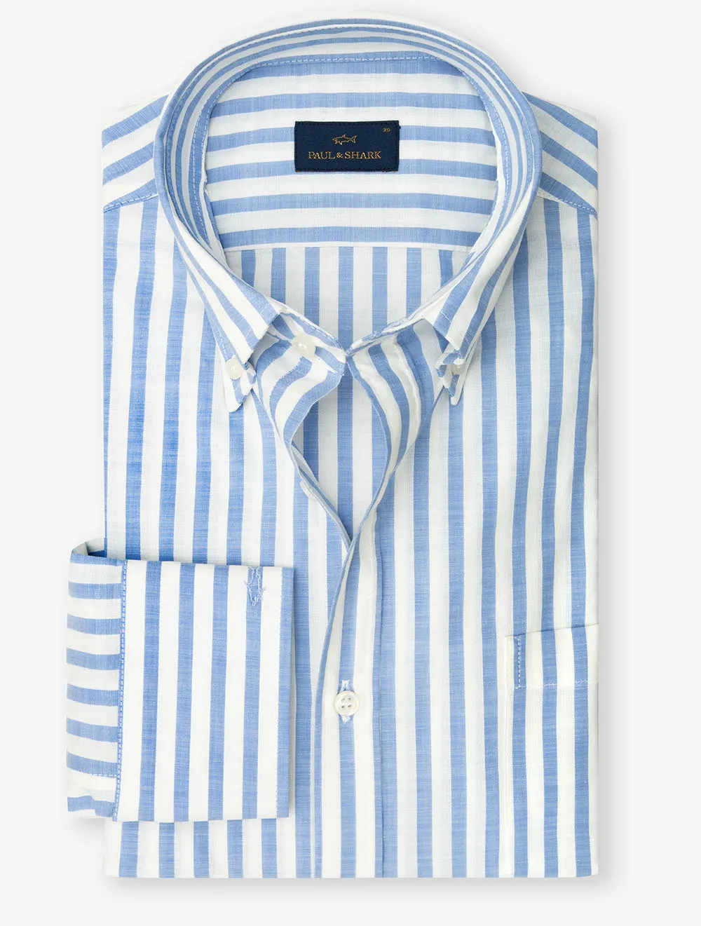 Buttondown Cotton Stripe Shirt Blue