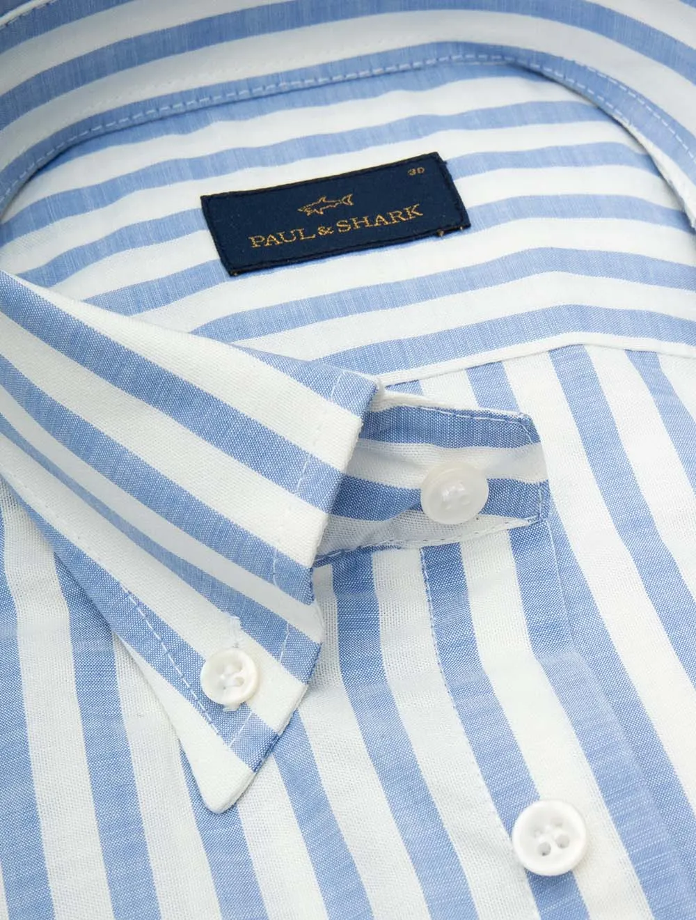 Buttondown Cotton Stripe Shirt Blue