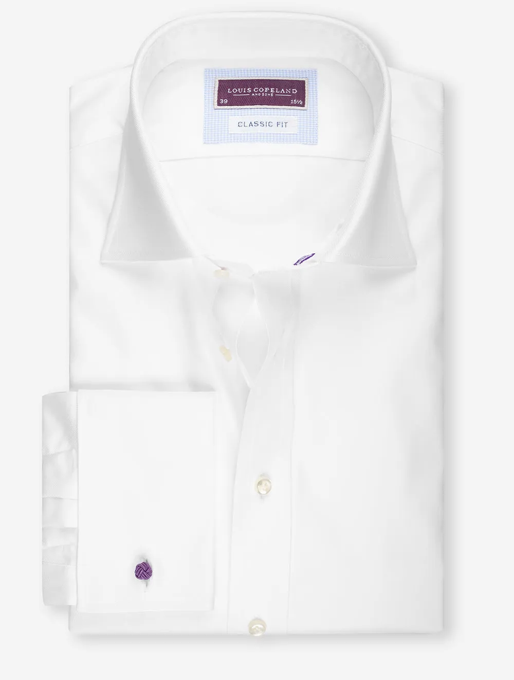 Classic Fit Double Cuff Shirt - White
