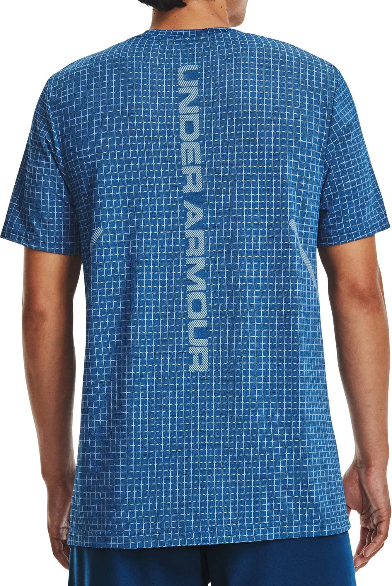 Clothing Under Armour  Men Under Armour Seamless Grid Short Sleeve Mens Training Top - Blue