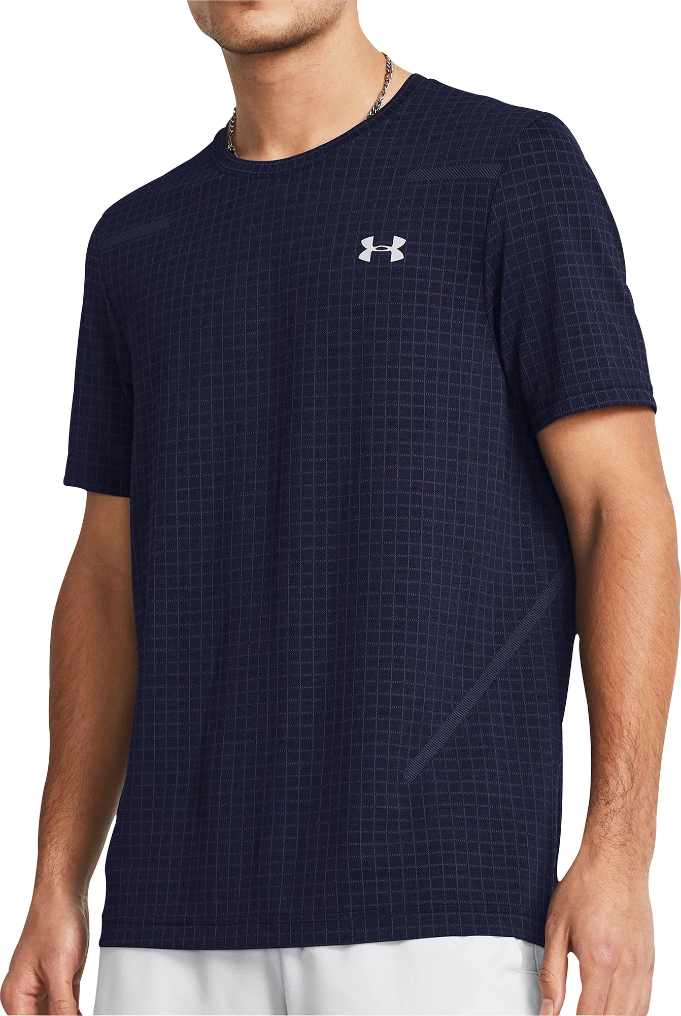 Clothing Under Armour  Men Under Armour Seamless Grid Short Sleeve Mens Training Top - Blue