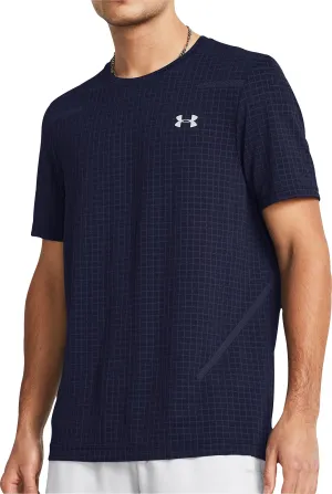 Clothing Under Armour  Men Under Armour Seamless Grid Short Sleeve Mens Training Top - Blue